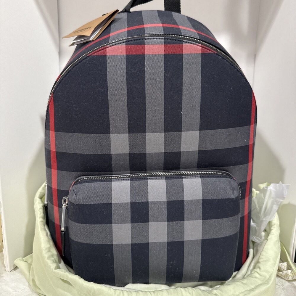 Burberry Jeff Check Canvas Backpack NWT and Dust Bag Original Price $1350